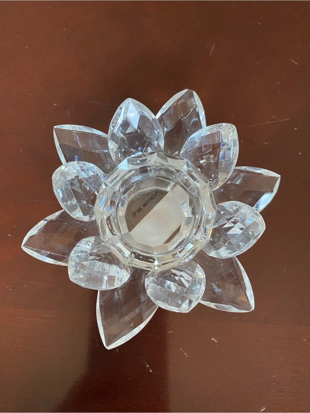 NIB Crystal Lotus Tea Light/Candle Holders - Clear (Set of 2)